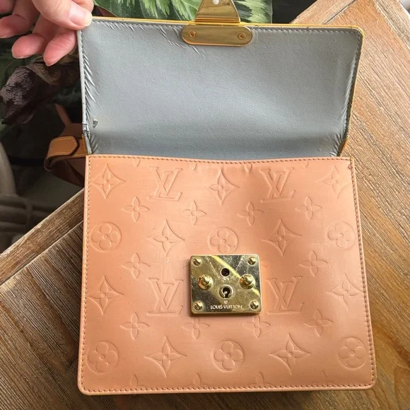 Louis Vuitton Spring Street Bag Peach Painted Vernis Vachetta Crossbody Bag Gold - Picture 12 of 16